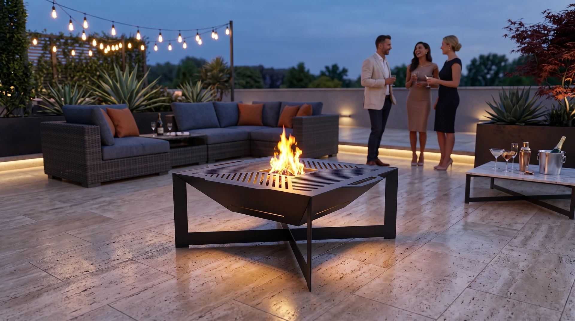 Square Grill Fire Pit